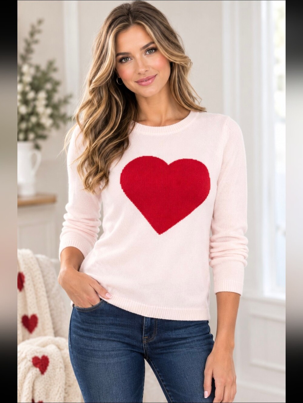 ❤ TOMMY HILFIGER Cotton Heart Intarsia Sweater ❤